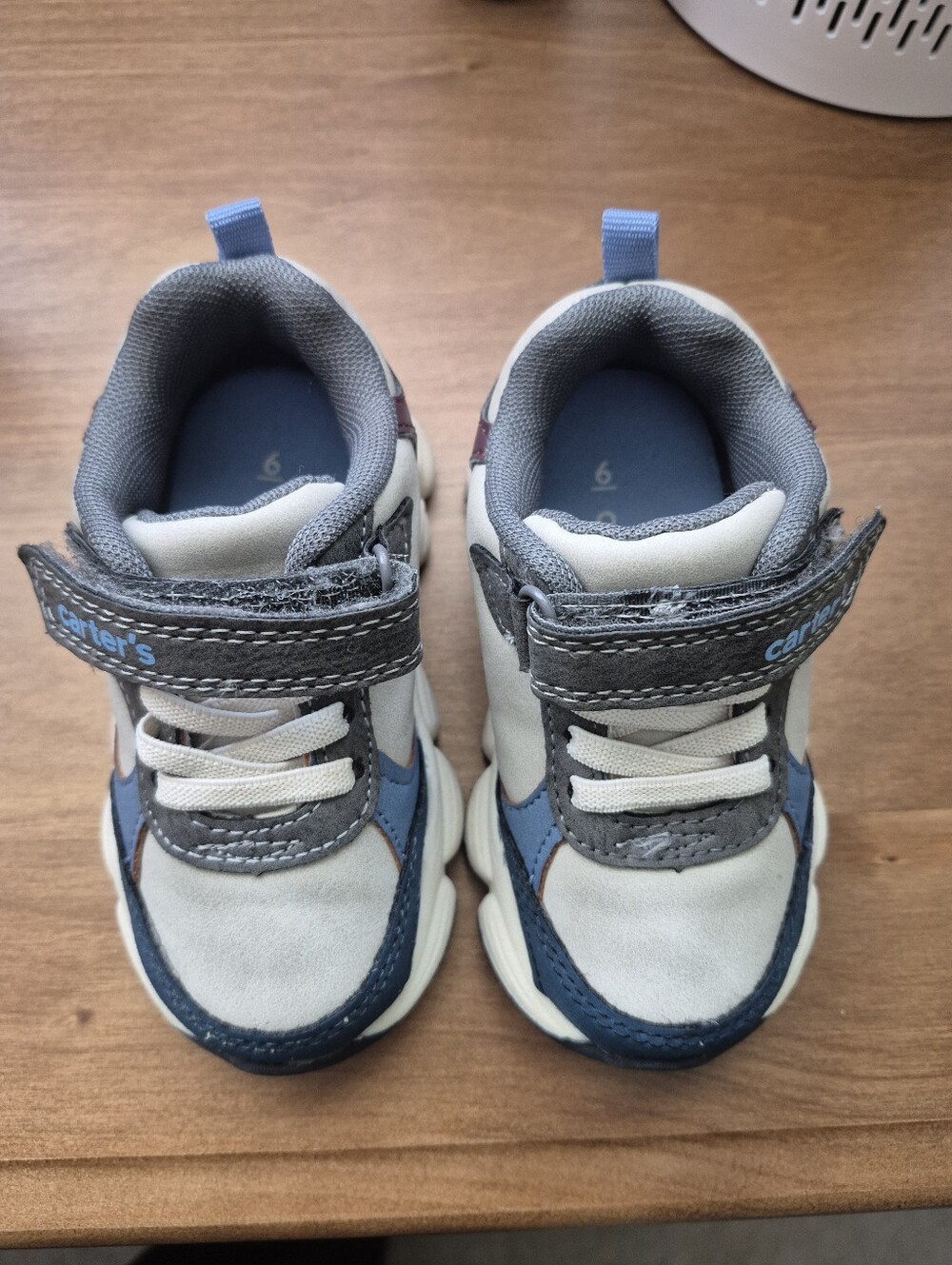 Carter's Toddler Blue, Navy & Gray Athletic Sneakers Size 6 - Picture 3 of 5